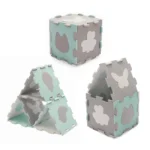 COVORAS DE JOACA KINDERKRAFT LUNO SHAPES, PUZZLE 3D, SPUMA, MINT - imagine 9