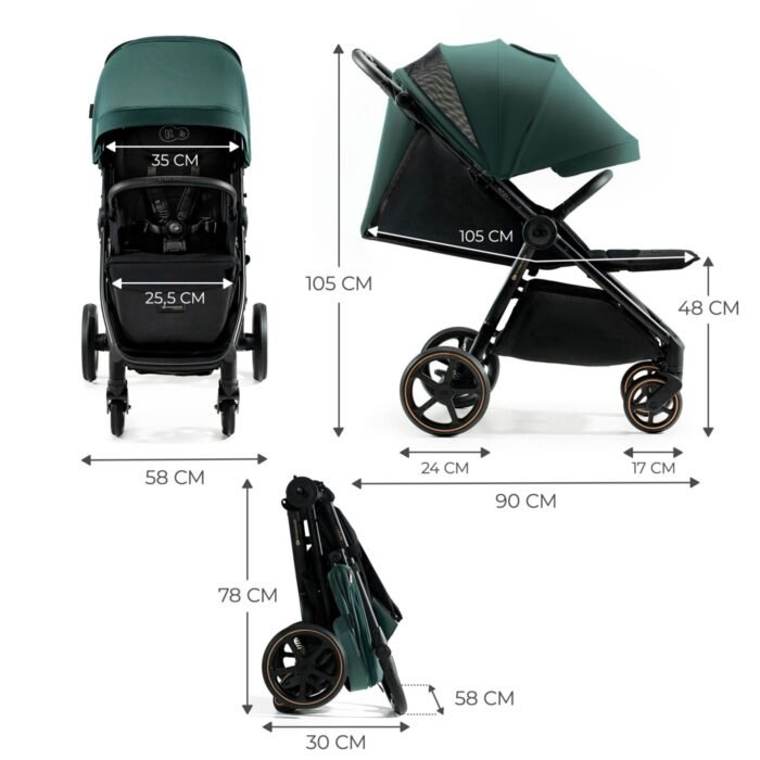 CARUCIOR SPORT, ULTRA COMPACT, KINDERKRAFT MITZY, 0-22 KG, JADE GREEN - imagine 4