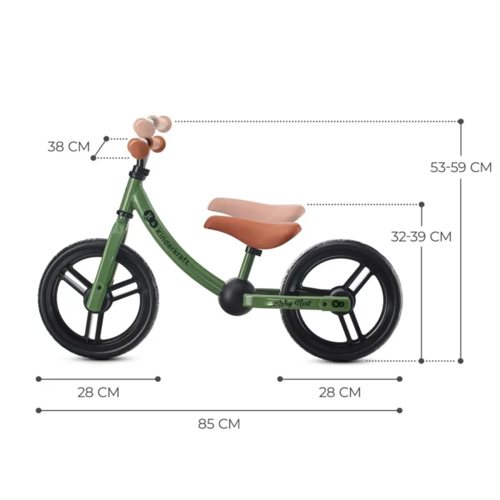 BICICLETA FARA PEDALE, KINDERKRAFT - 2WAY NEXT, PORTOCALIU, 12INCH, LIGHT GREEN - imagine 8