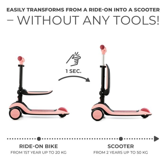 TROTINETA KINDERKRAFT HALLEY, ROSA PINK - imagine 4