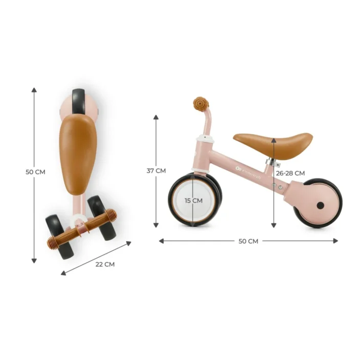BICICLETA ECHILIBRU KINDERKRAFT CUTIE FUZZY PEACH - imagine 10