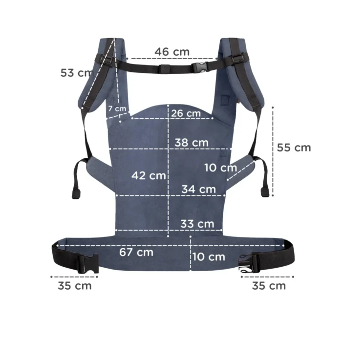 MARSUPIU ERGONOMIC KINDERKRAFT NINO, PANA LA 20 KG, CONFETTI DENIM - imagine 9