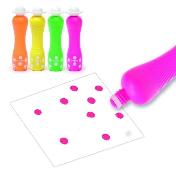 Set 4 markere culori neon pentru bebe, Djeco - imagine 2