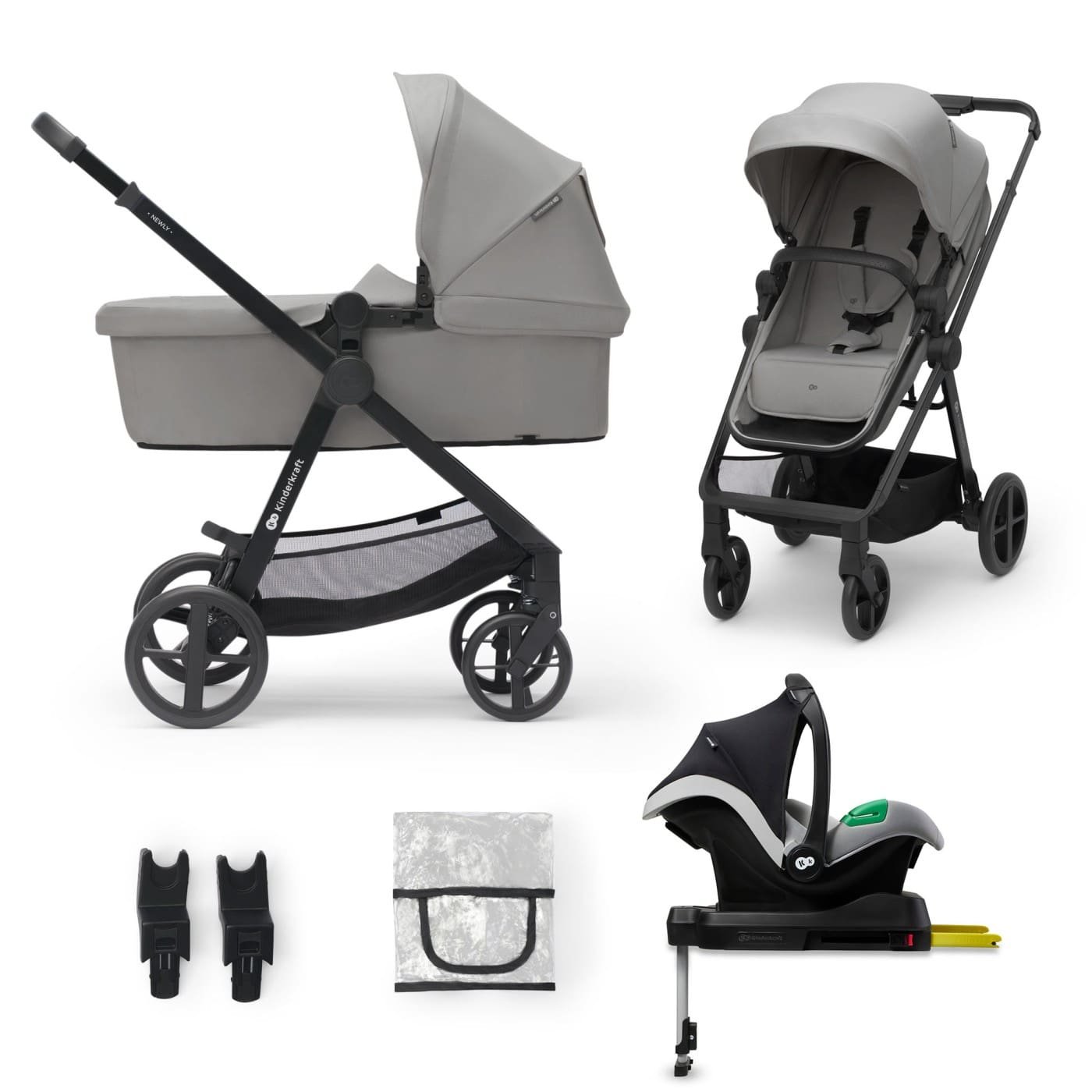 1 CARUCIOR KINDERKRAFT NEWLY, 4 IN 1, MOONLIGHT GREY - imagine 1
