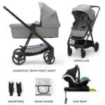 CARUCIOR KINDERKRAFT NEWLY, 4 IN 1, MOONLIGHT GREY - imagine 3