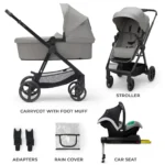 CARUCIOR KINDERKRAFT NEWLY, 4 IN 1, MOONLIGHT GREY - imagine 8