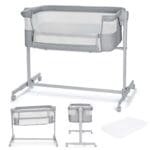 PATUT CO-SLEEPER KINDERKRAFT NESTE UP, FULL LIGHT GREY