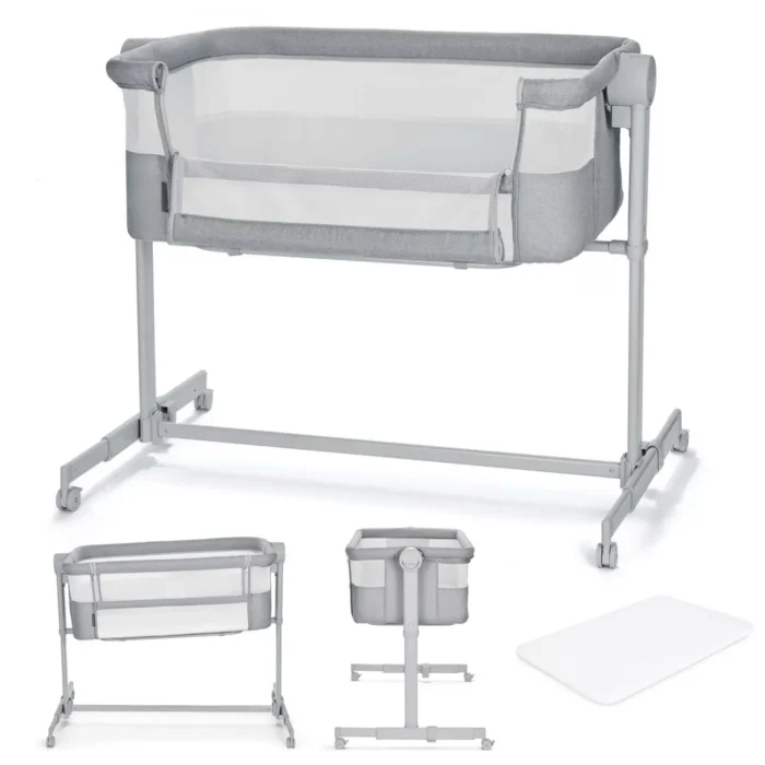 PATUT CO-SLEEPER KINDERKRAFT NESTE UP, FULL LIGHT GREY - imagine 3