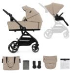 CARUCIOR KINDERKRAFT YOXI 2IN1, SAND BEIGE - imagine 2