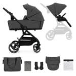 CARUCIOR KINDERKRAFT YOXI 2IN1, MOONLIGHT GREY - imagine 2