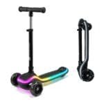 TROTINETA CU LUMINI KINDERKRAFT RAKET, BLACK - imagine 4