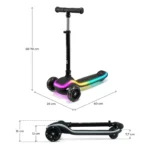 TROTINETA CU LUMINI KINDERKRAFT RAKET, BLACK - imagine 10