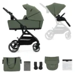 KINDERKRAFT MULTIFUNCTIONAL STROLLER YOXI 2IN1 MYSTIC GREEN - imagine 7