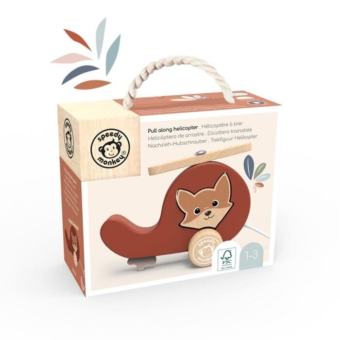 Elicopter de tras din lemn, Speedy Monkey - imagine 2