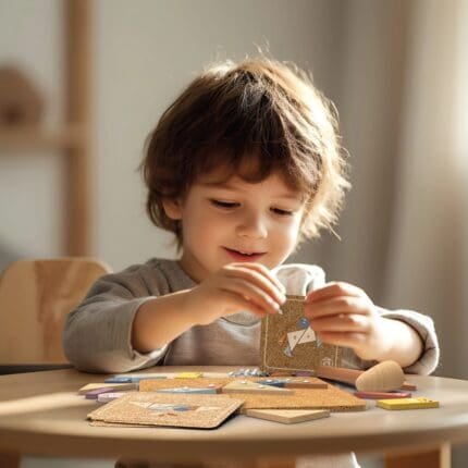 Joc educativ cu ciocanel si panou din pluta, Speedy Monkey