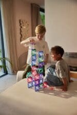 Joc magnetic Circuit pastel cu bile - 70 Piese, Cleverclixx - imagine 3