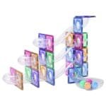 Joc magnetic Circuit pastel cu bile - 70 Piese, Cleverclixx - imagine 2