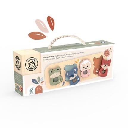 Puzzle cu animale din lemn, Speedy Monkey