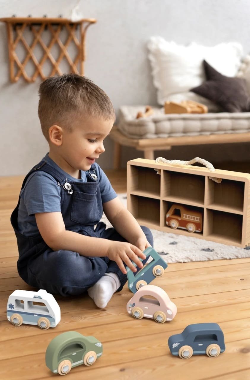 set-de-6-masinute-din-lemn-speedy-monkey21396 Set de 6 masinute din lemn, Speedy Monkey - imagine 1