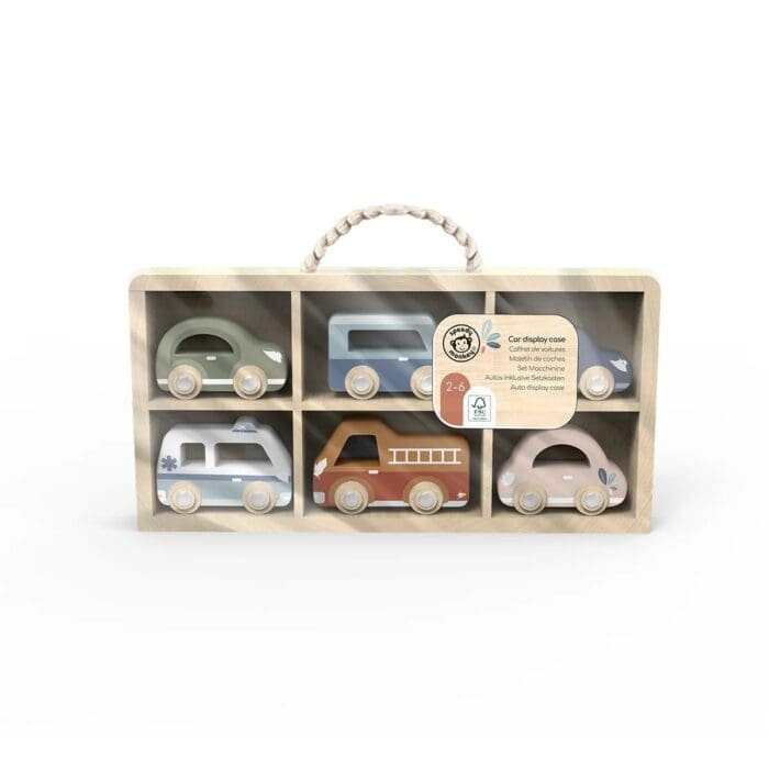 Set de 6 masinute din lemn, Speedy Monkey - imagine 3