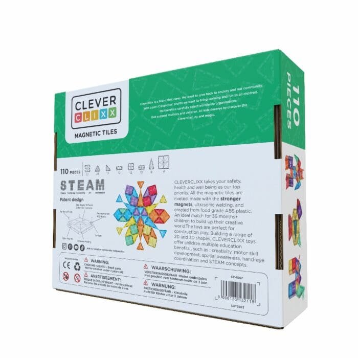 Set magnetic de construit Inventiv 110 piese, Cleverclixx - imagine 2