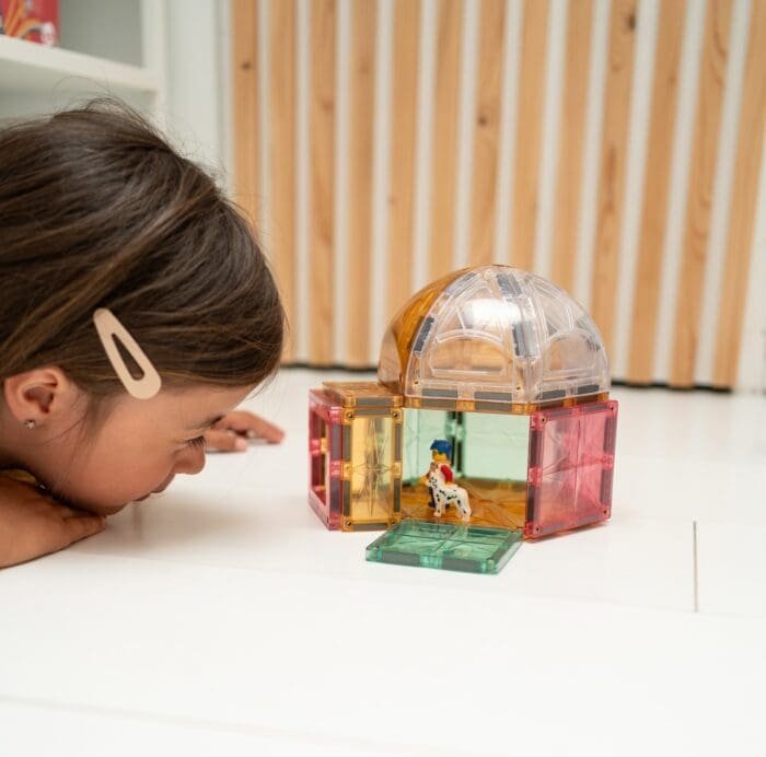 Set magnetic de constuit Dome pastel 34 piese, Cleverclixx - imagine 4