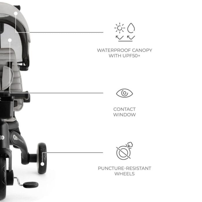 TRICICLETA KINDERKRAFT JAZZ 2, GREY - imagine 3