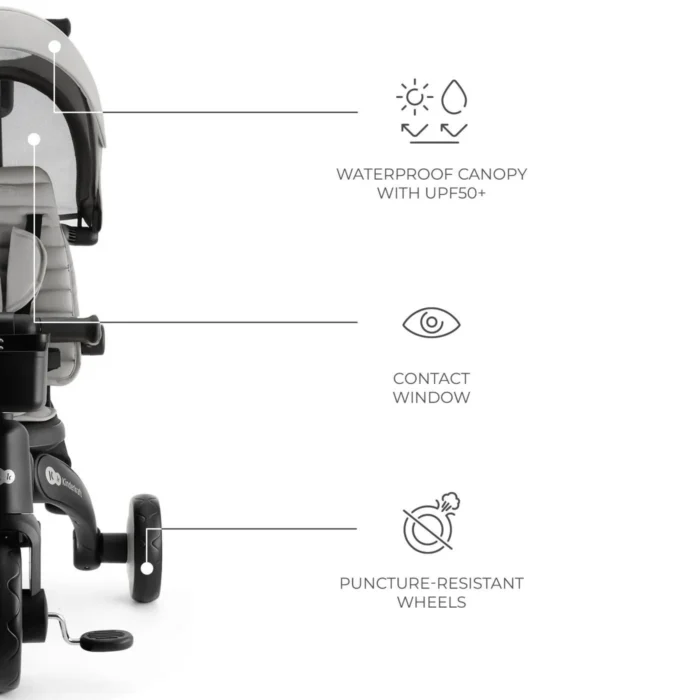 TRICICLETA KINDERKRAFT JAZZ 2, GREY - imagine 8
