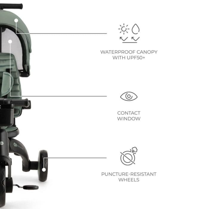 TRICICLETA KINDERKRAFT JAZZ 2, GREEN - imagine 3