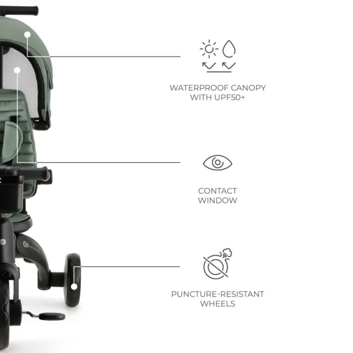 TRICICLETA KINDERKRAFT JAZZ 2, GREEN - imagine 8