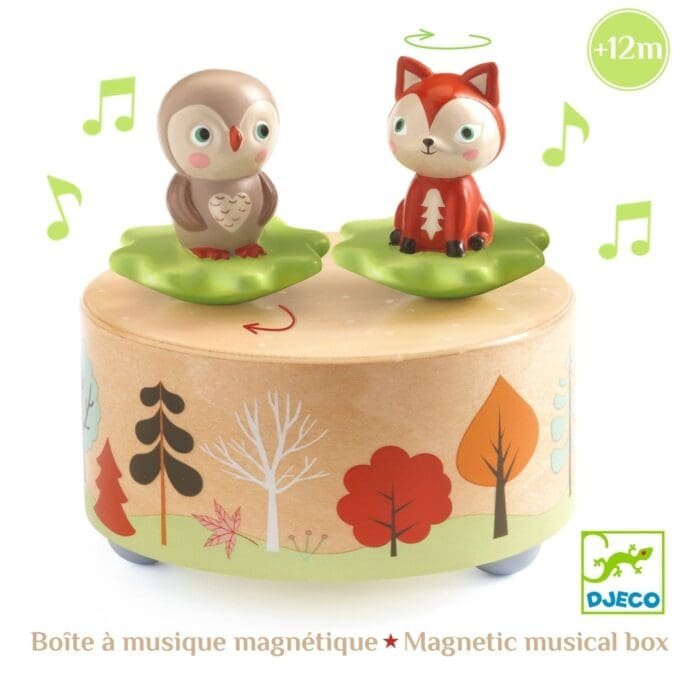 Cutie muzicala magnetica cu bufnita si vulpe, Djeco - imagine 2