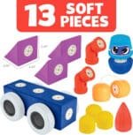 Set cuburi din spuma cu magnet Blockaroo, Automobil 13 piese - imagine 3