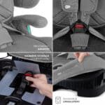 SCAUN AUTO KINDERKRAFT FIX2GO 76-150 CM, GREY - imagine 2