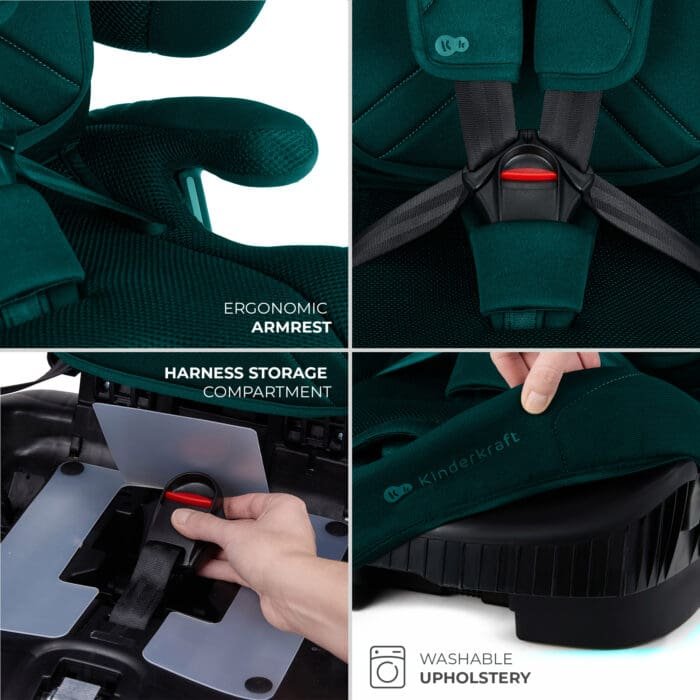 SCAUN AUTO KINDERKRAFT FIX2GO 76-150 CM, GREEN - imagine 2