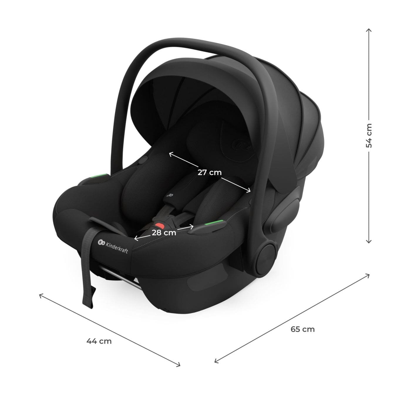 10_KCILIT00BLK0000 SCOICA AUTO KINDERKRAFT I-LITE 40-87 CM, BLACK - imagine 1