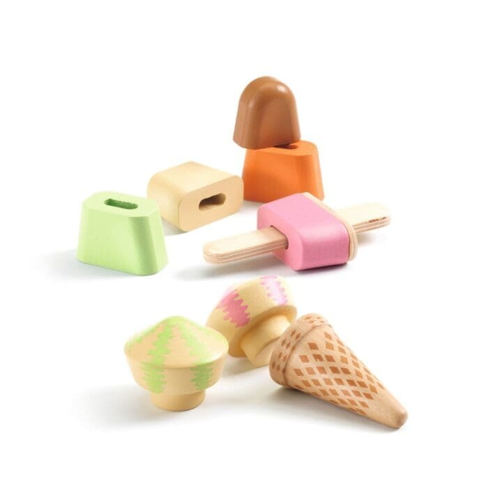 Joc de rol din lemn Gelateria Lina & Lino, Djeco - imagine 3