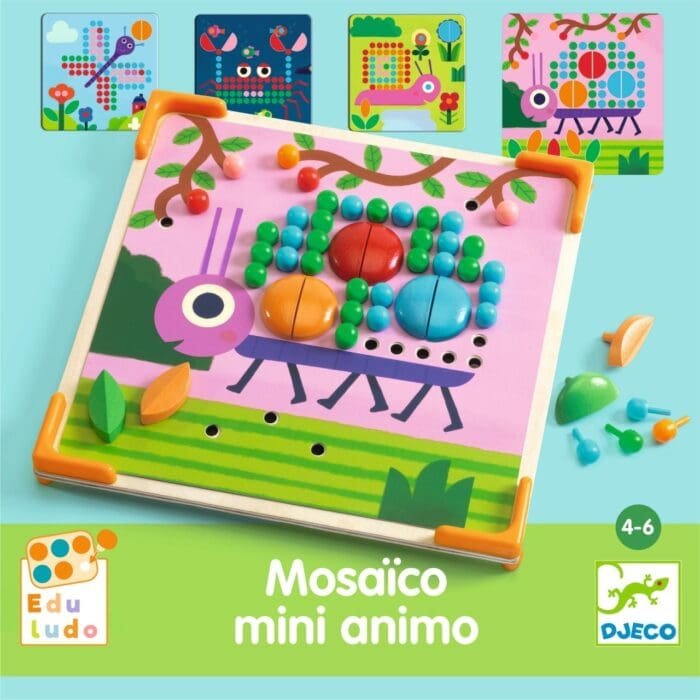 Jucarie educativa Mozaic mini animo, Djeco - imagine 4
