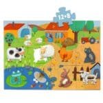 Puzzle gigant tactil Ferma, Djeco - imagine 3