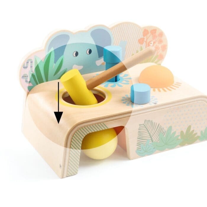 Jucarie bebe din lemn Multi Tap, Djeco - imagine 2