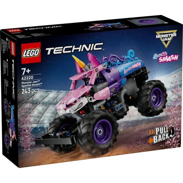 LEGO TECHNIC MONSTER JAM SPARKLE SMASH CU MOTOR CU ARC 42220 - imagine 7