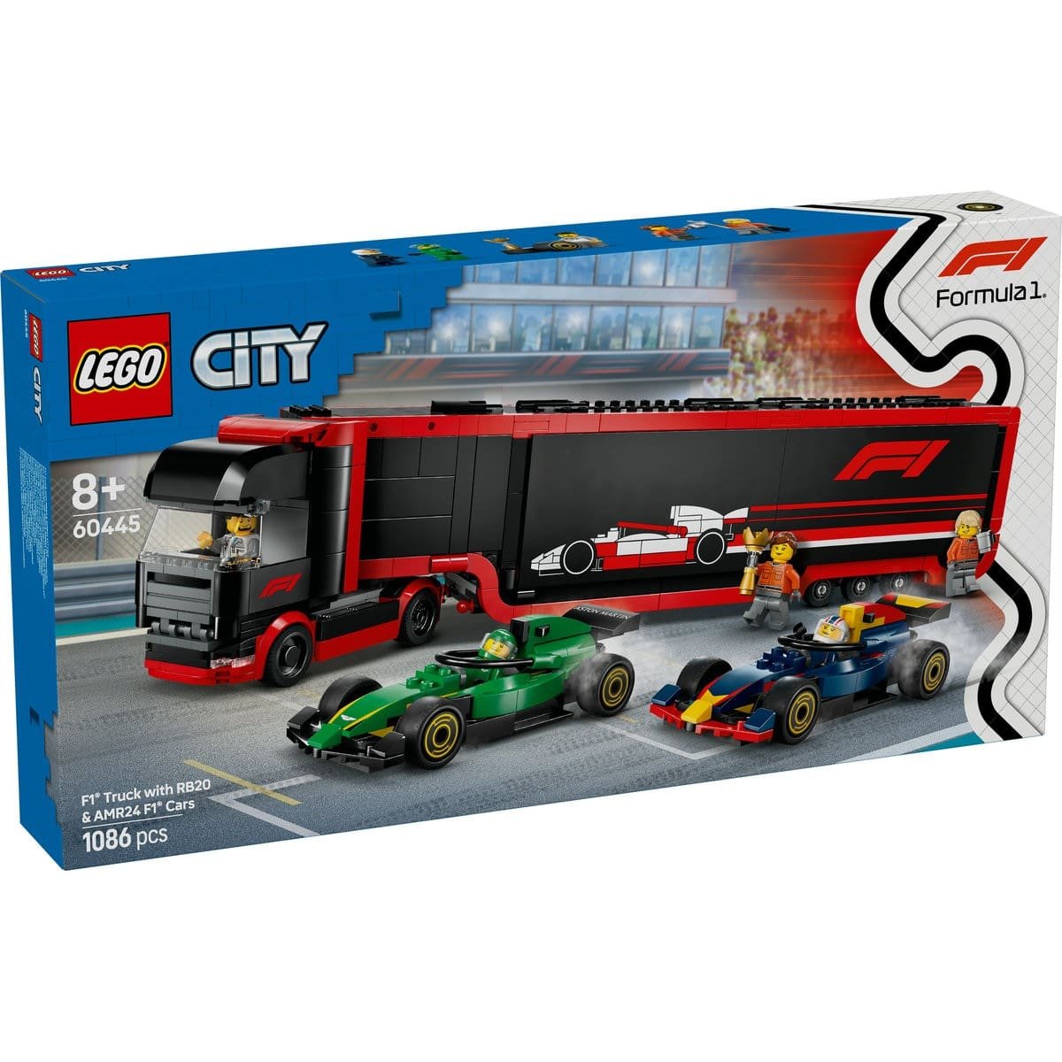 1_LEGO60445 LEGO CITY CAMION F1 CU MASINILE F1 RB20 SI AMR24 60445 - imagine 1