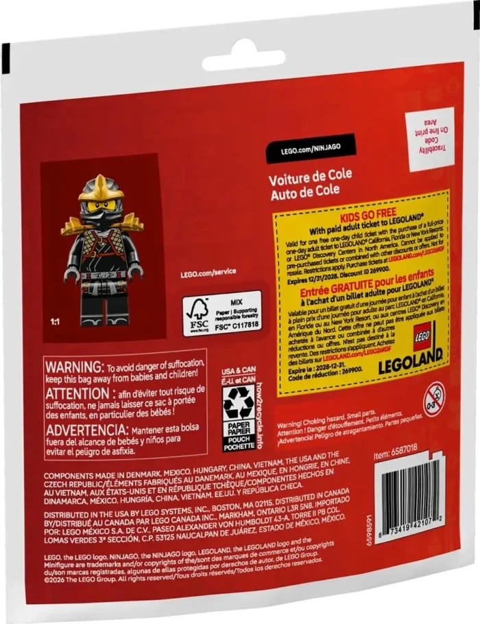 LEGO NINJAGO MASINA RAZBOINICULUI NINJA COLE 30723 - imagine 6