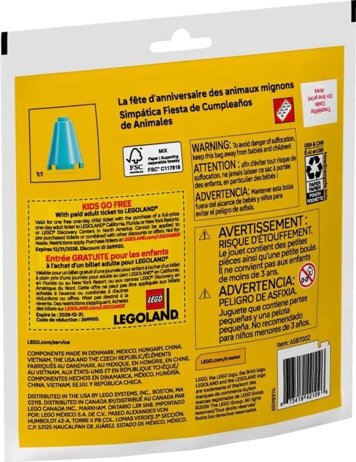 LEGO CREATOR PETRECERE DE ZI DE NASTERE CU ANIMALUTE 30715 - imagine 3