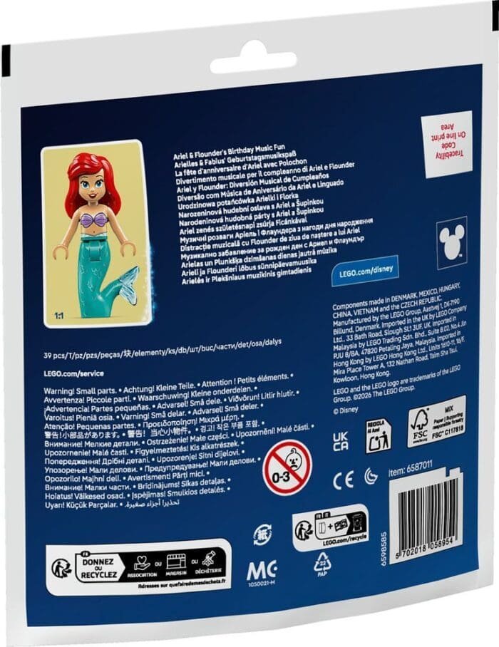 LEGO DISNEY PRINCESS DISTRACTIE MUZICALA CU FLOUNDER DE ZIUA DE NASTERE A LUI ARIEL 30720 - imagine 3