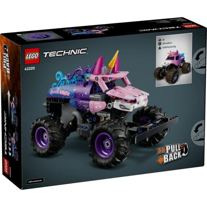 LEGO TECHNIC MONSTER JAM SPARKLE SMASH CU MOTOR CU ARC 42220 - imagine 5
