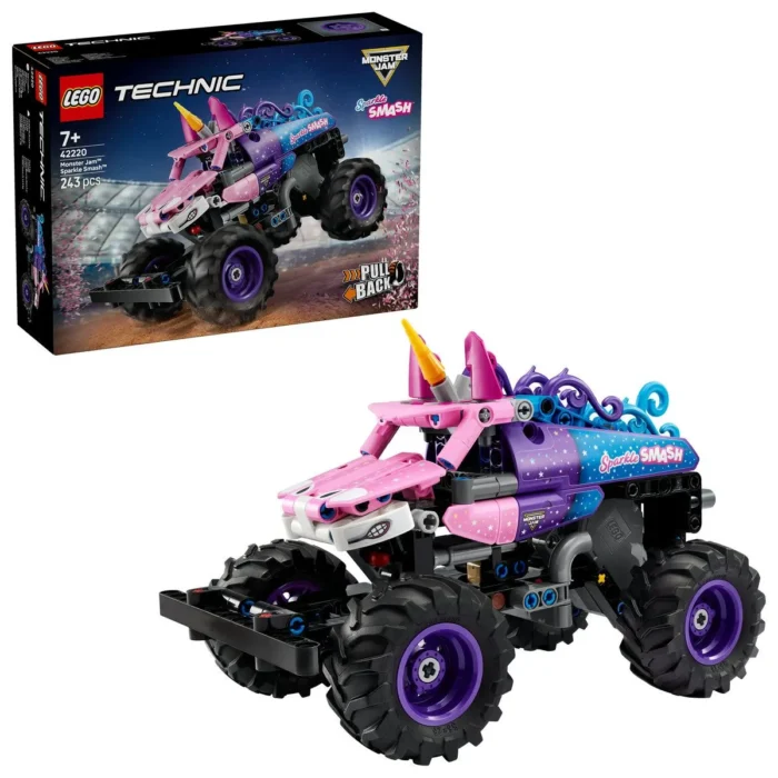 LEGO TECHNIC MONSTER JAM SPARKLE SMASH CU MOTOR CU ARC 42220 - imagine 12