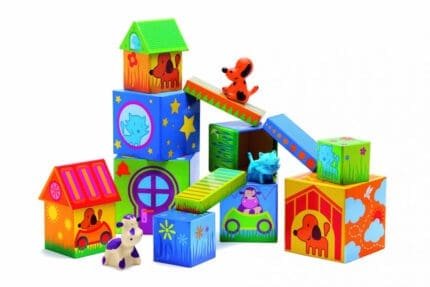 Joc de construit cu cuburi si animale Cubanimo, Djeco