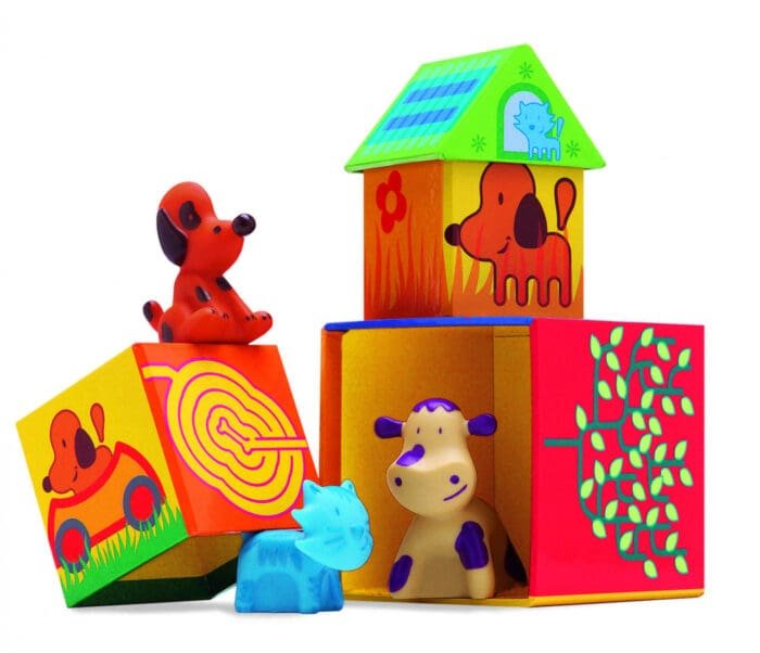 Joc de construit cu cuburi si animale Cubanimo, Djeco - imagine 2