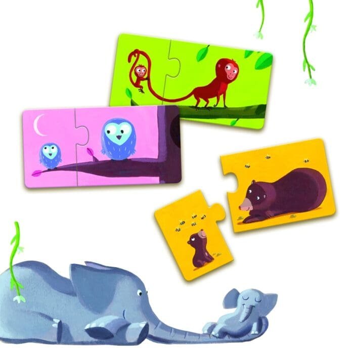 Puzzle duo Mama si puiul, Djeco - imagine 2