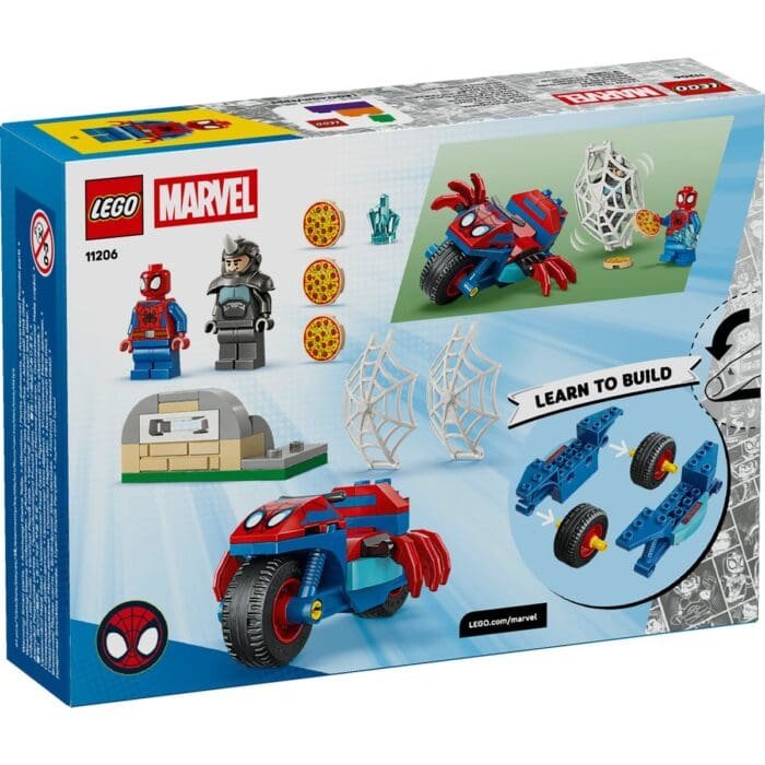 LEGO MARVEL SPIDEY PE MOTOCICLETA VS RHINO 11206 - imagine 7